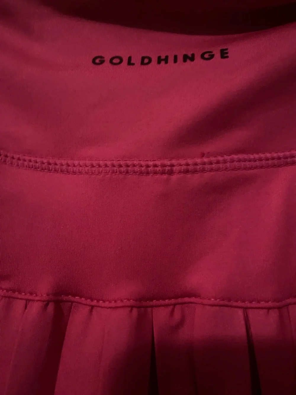 Gold Hinge Pink Pleated Tennis Pickleball Golf Attached Shorts Mini Skirt S - Picture 9 of 12